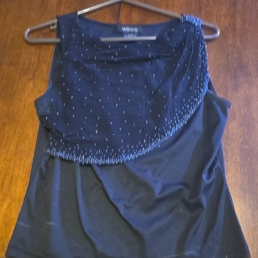 Black Beaded Women's Top